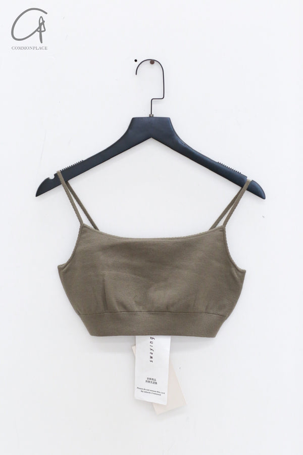 SWAYING 24 Autumn and Winter Cashmere Short Camisole Series SW-SW24AW1T03-HUILV Gray Green SW24AW1T04